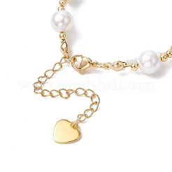 Браслеты из круглых ракушек и жемчуга для женщин&nbsp;BJEW-MZ00151-01