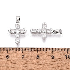 Pendentifs en laiton zircon cubique transparent&nbsp;KK-Q073-01P