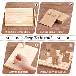 7-слотовая прямоугольная деревянная подставка для сережек&nbsp;ODIS-FG0001-67C