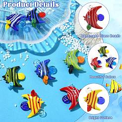 7 pendentif en verre fait main de 7 couleurs&nbsp;GLAA-CJ0002-99