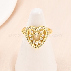 Манжеты из латуни с микро паве кубический цирконий для женщин RJEW-Z113-43G