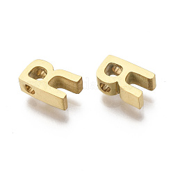 ステンレススチールチャーム201個  ゴールドカラー  文字.r  8x5x3mm  穴：1.6mm&nbsp;X-STAS-R110-R-G