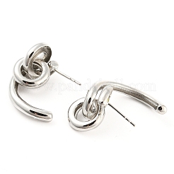 Серьги-гвоздики из латуни с висячим узлом&nbsp;EJEW-K245-33P