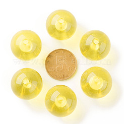 透明なアクリルビーズ  ラウンド  きいろ  20x19mm  穴：3mm  約111個/500g&nbsp;MACR-S370-A20mm-717