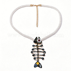 Collana con ciondolo a lisca di pesce in lega smaltata&nbsp;WG1415D-02