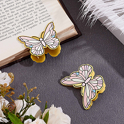 2 шт. латунные эмалевые зажимы-бабочки&nbsp;AJEW-CP0010-33A
