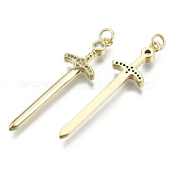 Латунные микропаве прозрачные подвески с фианитом&nbsp;ZIRC-S067-087-NF