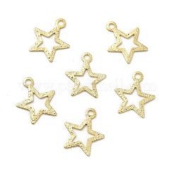 真鍮チャーム  長持ちメッキ  カドミウムフリー＆鉛フリー  スター  24KGP本金メッキ  11.5x10x0.4mm  穴：1.2mm&nbsp;KK-H435-03G