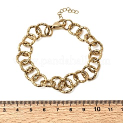 Bracciali con catena rolo in acciaio inossidabile 304 testurizzato per donna&nbsp;BJEW-A157-01G