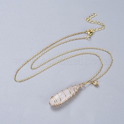 Colliers pendentifs en cristal de quartz naturel et ensembles de bijoux boucles d'oreilles&nbsp;SJEW-JS01026