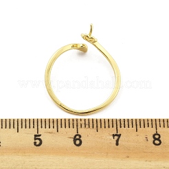 葉と花の真鍮調節可能なリングセッティング  片穴ビーズ  ゴールドカラー  7.5mm  内径：17mm  ピン：3x0.9mm&nbsp;KK-G527-01C-G