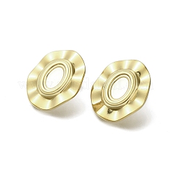 イオンプレーティング（IP）304ステンレススチールフラットラウンドスタッドピアス（女性用）  18KGP本金メッキ  28x23.5mm&nbsp;EJEW-M028-03G