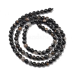Натуральный черный турмалин бисер нитей&nbsp;LS-G-Q031-A01-4mm