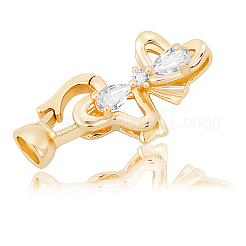 8 шт. латунные застежки с микропаве из прозрачного кубического циркония KK-BBC0018-55