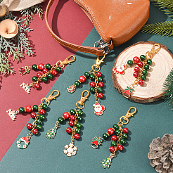 6 шт. рождественские украшения из эмалевого сплава&nbsp;HJEW-SP0001-31