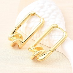 Прямоугольные серьги-кольца из латуни EJEW-Z121-08G