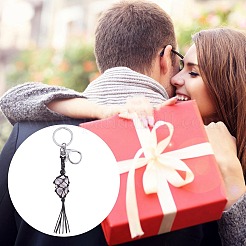 Плетеный брелок с бахромой макраме&nbsp;AJEW-SW00014-05