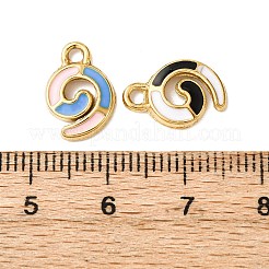304ステンレススチールエナメルチャーム  スパイラル  ゴールドカラー  13.5x9.5x2.2mm  穴：1.6mm&nbsp;STAS-B101-05G-02