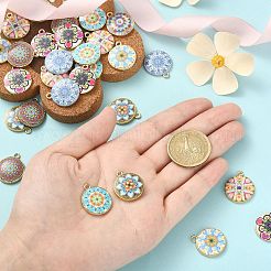 40шт 8 стиля подвески из сплава с принтом PALLOY-CJ0002-54