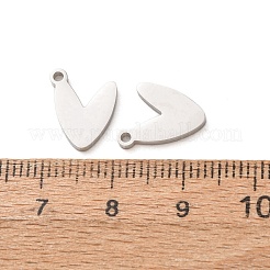 304ステンレススチールチャーム  葉のチャーム  ステンレス鋼色  12x10x1.5mm  穴：1.3mm&nbsp;SA-G606-02P