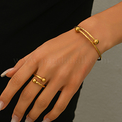 Минималистичные браслеты-манжеты и наборы колец из нержавеющей стали для женщин UE9342