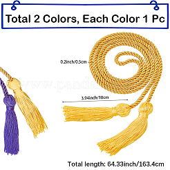 2 pieza de colgante de borla de graduación de bicolor de poliéster para birrete de doctorado&nbsp;FIND-CP0003-38C
