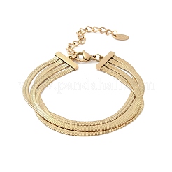 Браслеты из многорядной цепочки-змейки из нержавеющей стали 304 для женщин BJEW-Z095-01A-G