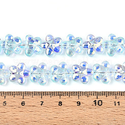 Прозрачность гальванизированные стеклянные бусины нити GLAA-T023-38A-06