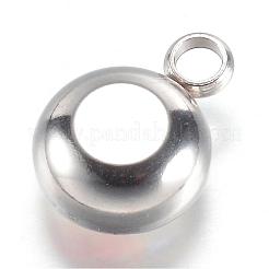 304ステンレススチールガラスラインストーンチャーム  多面カット  フラットラウンド  カラフル  14x10x7mm  穴：2.5mm&nbsp;STAS-G082-10