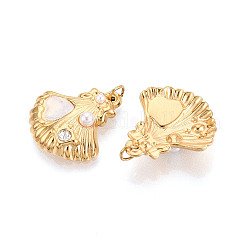 Подвески из нержавеющей стали 304 с кристаллами паве и искусственным жемчугом из АБС-пластика STAS-T069-87A