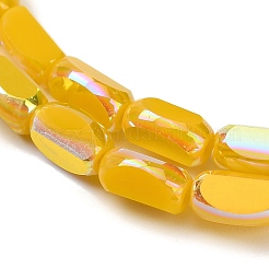 Perles en verre opaque électroplaqué&nbsp;EGLA-H112-06-HR03