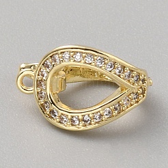 Messing Micro Pave klare Zirkonia Falte über Verschlüsse&nbsp;FIND-WH0428-15G