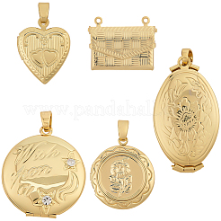 5шт 5 стиля латунные подвески-медальоны&nbsp;KK-SC0007-17