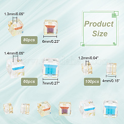 240 шт. 3-х видов граненых прозрачных стеклянных бусин GLAA-AR0001-53