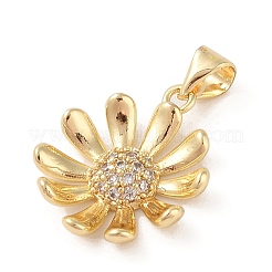 Pendenti in zirconi cubici trasparenti in micro pavè di ottone&nbsp;ZIRC-P121-05A-G