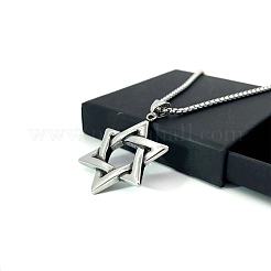 Винтажные ожерелья из нержавеющей стали со звездой Давида для мужчин UH7361