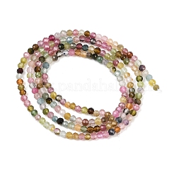 Нити из натуральных разноцветных турмалиновых бусин&nbsp;G-B175-D02-2mm