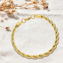 1 bracelet chaîne corde en acier inoxydable 304 de 5 mm pour femme&nbsp;BJEW-DJ0001-58
