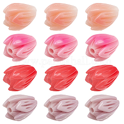 80 шт. 4-х цветные резные бусины из синтетического коралла&nbsp;CORA-SP0001-09