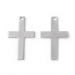 変色しにくい304ステンレススチールペンダント  クロス  ステンレス鋼色  36.5x22x1mm  穴：2.3mm&nbsp;STAS-F192-083P