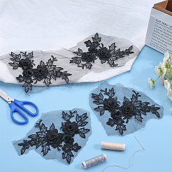 3d цветочная полиэфирная вышивка PATC-WH0012-31