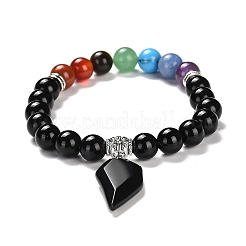 Эластичные браслеты из натуральных и синтетических круглых бусин BJEW-K236-02B