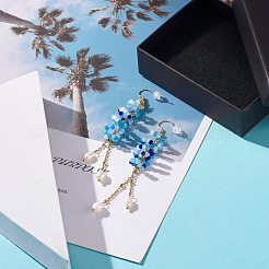 Orecchini pendenti con perle di vetro a spirale&nbsp;EJEW-JE04744