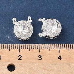 Латунные микро проложить кубического циркония бусы KK-G531-01S-03