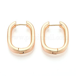 Латунные овальные серьги-кольца EJEW-T048-39G