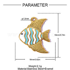 304 Edelstahl-Emaille-Anhänger&nbsp;STAS-OY015-28G