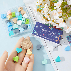 40шт 10-х цветные силиконовые бусины в форме сердца SIL-SC0001-96