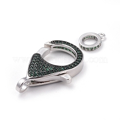 Fermoir pince de homard en laiton avec zircone cubique de micro pave&nbsp;ZIRC-K081-95P-04