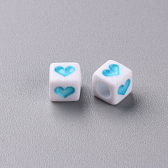 Белые непрозрачные акриловые бусины MACR-T038-12