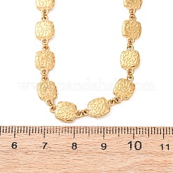 Женские ожерелья из текстурированной квадратной цепочки из нержавеющей стали 304&nbsp;NJEW-K299-02G